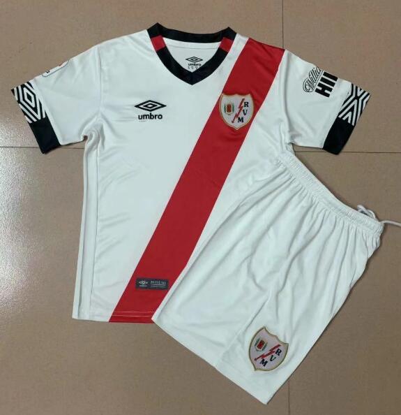 Kids Rayo Vallecano Home Soccer Kits Shirt With Shorts 2020/21